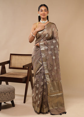 Cream Tissue Silk Saree With Blouse Piece