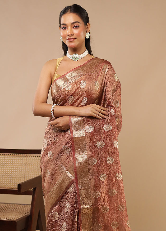 Cream Tissue Silk Saree With Blouse Piece