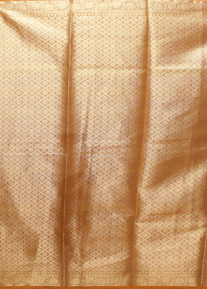 Yellow Tissue Silk Saree With Blouse Piece