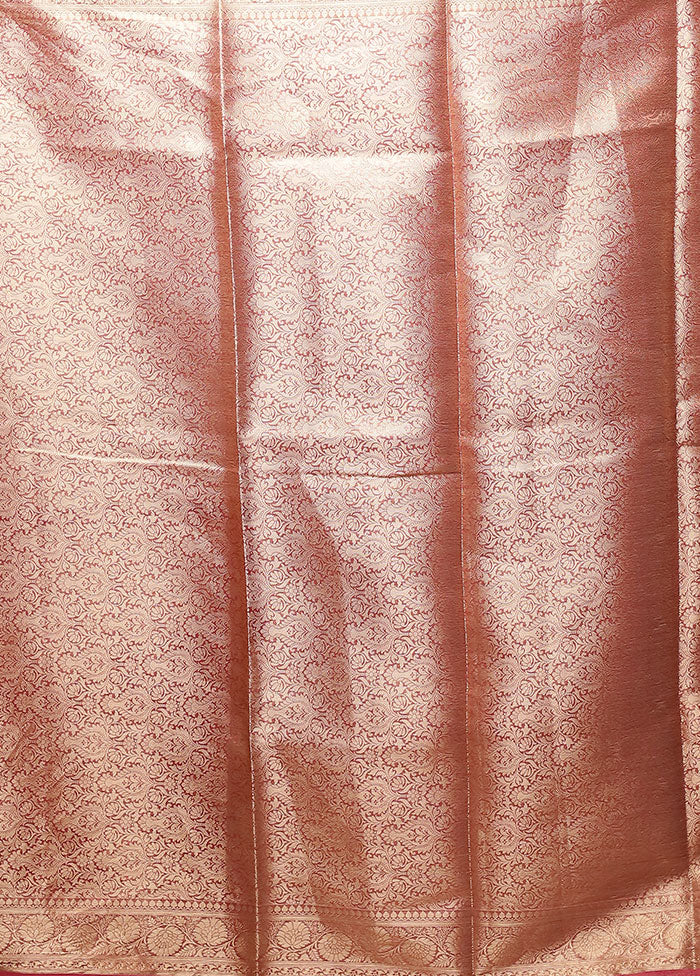 Pink Tissue Silk Saree With Blouse Piece