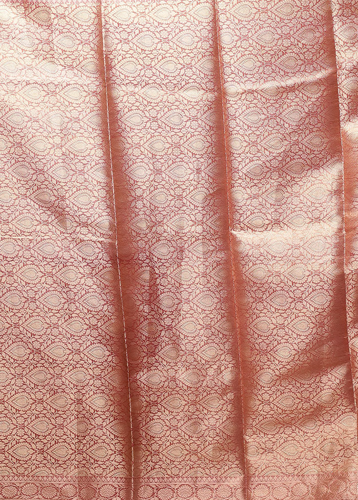 Pink Tissue Silk Saree With Blouse Piece