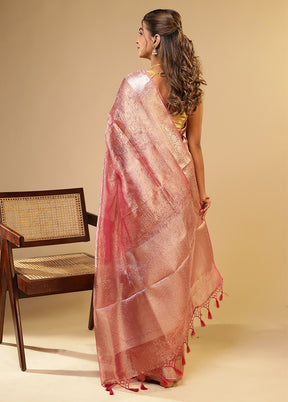 Purple Tissue Silk Saree With Blouse Piece