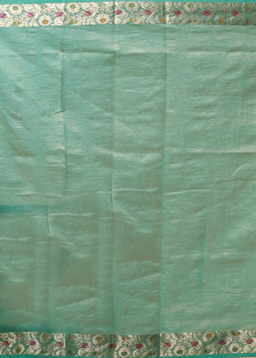 Green Tissue Silk Saree With Blouse Piece