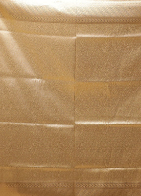 Cream Handloom Tissue Pure Silk Saree With Blouse Piece