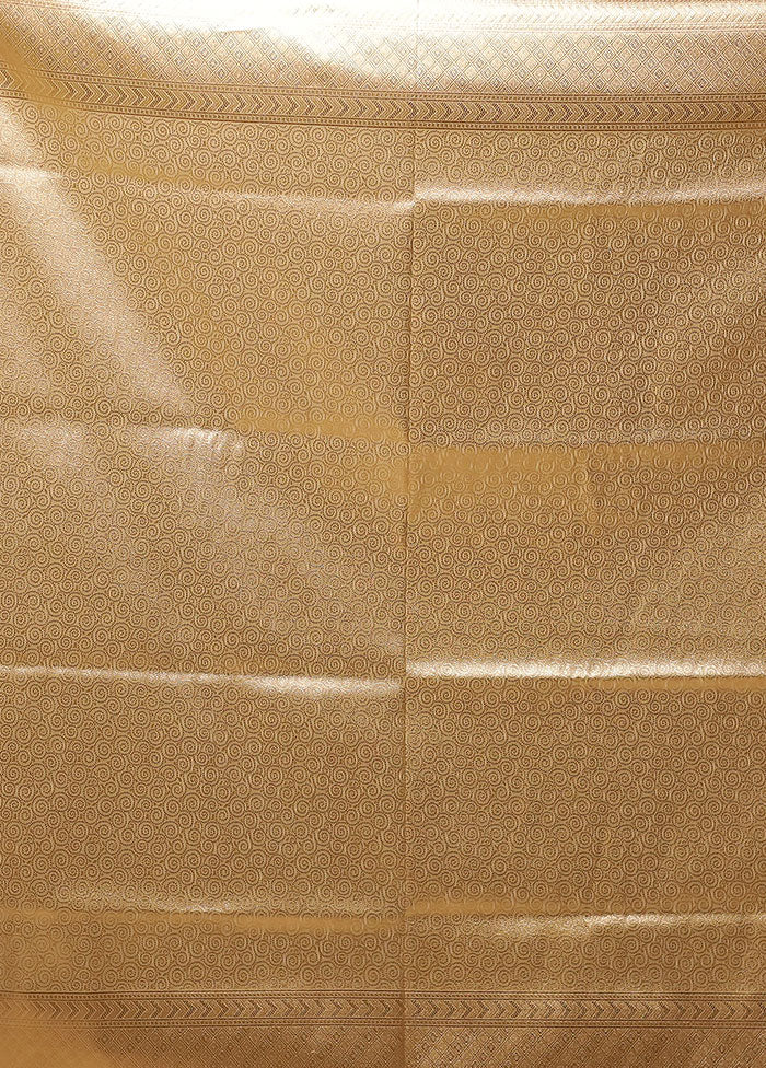 Cream Handloom Tissue Pure Silk Saree With Blouse Piece