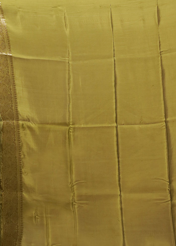 Green Dupion Silk Saree With Blouse Piece