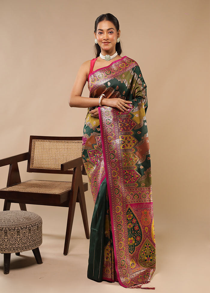 Multicolor Dupion Silk Saree With Blouse Piece