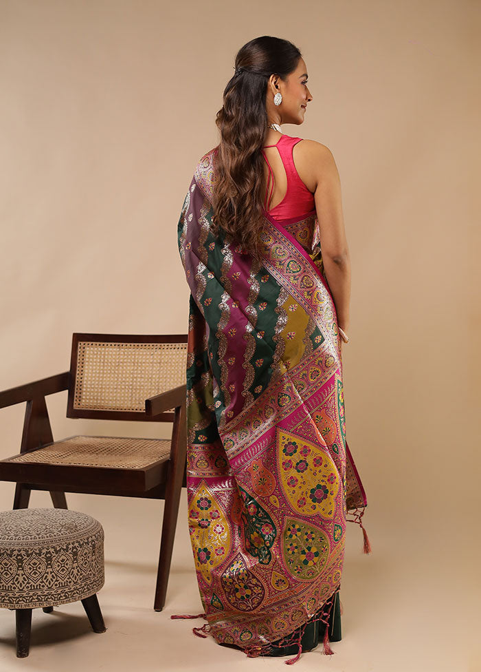 Multicolor Dupion Silk Saree With Blouse Piece