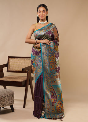 Multicolor Dupion Silk Saree With Blouse Piece