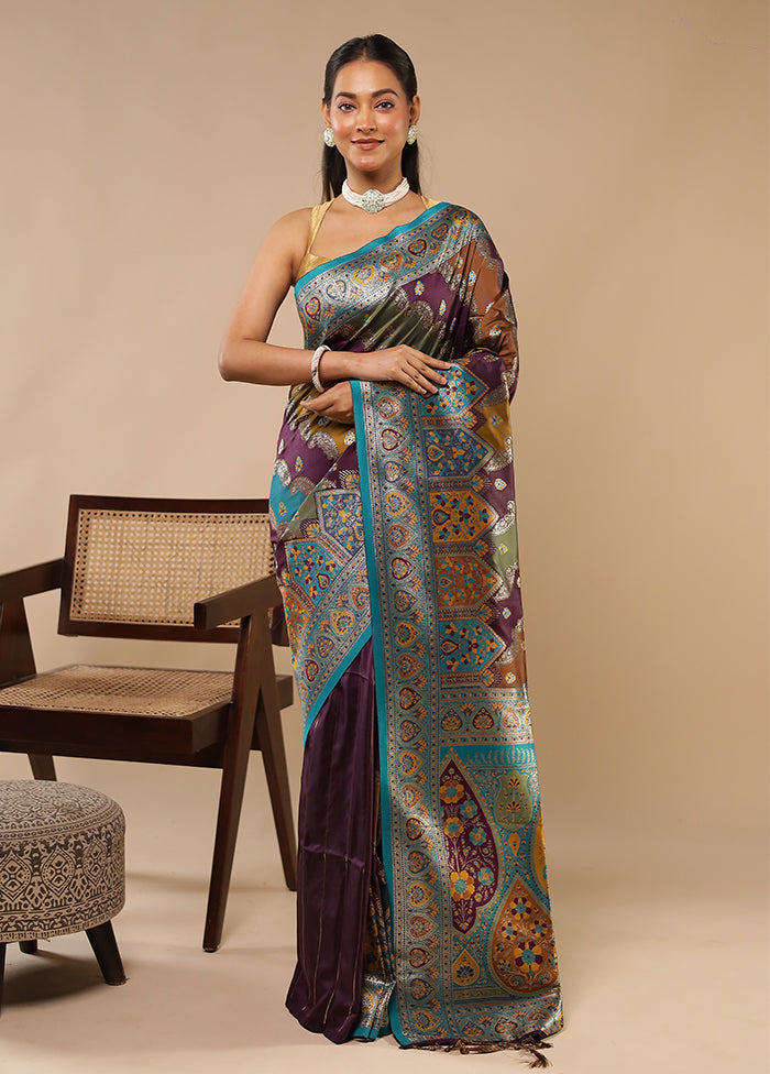 Multicolor Dupion Silk Saree With Blouse Piece
