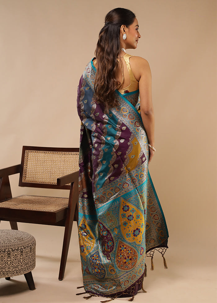 Multicolor Dupion Silk Saree With Blouse Piece