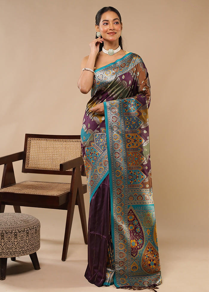 Multicolor Dupion Silk Saree With Blouse Piece