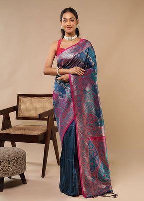 Multicolor Dupion Silk Saree With Blouse Piece