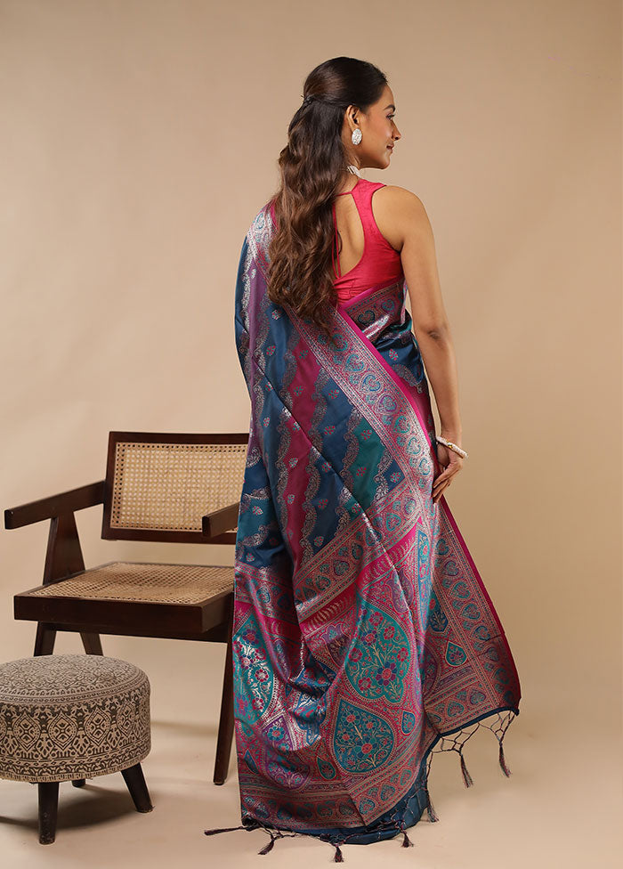 Multicolor Dupion Silk Saree With Blouse Piece