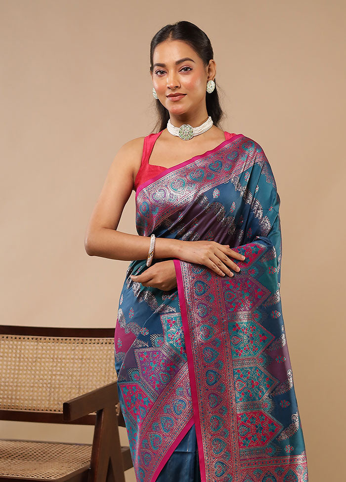 Multicolor Dupion Silk Saree With Blouse Piece