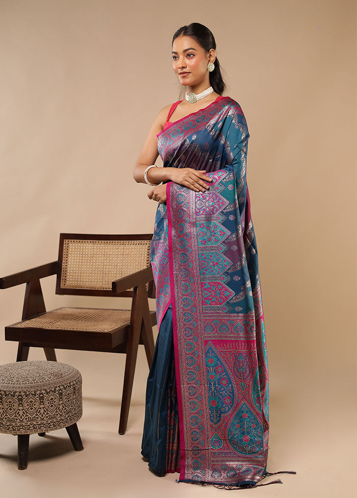 Multicolor Dupion Silk Saree With Blouse Piece