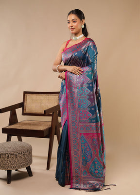 Multicolor Dupion Silk Saree With Blouse Piece