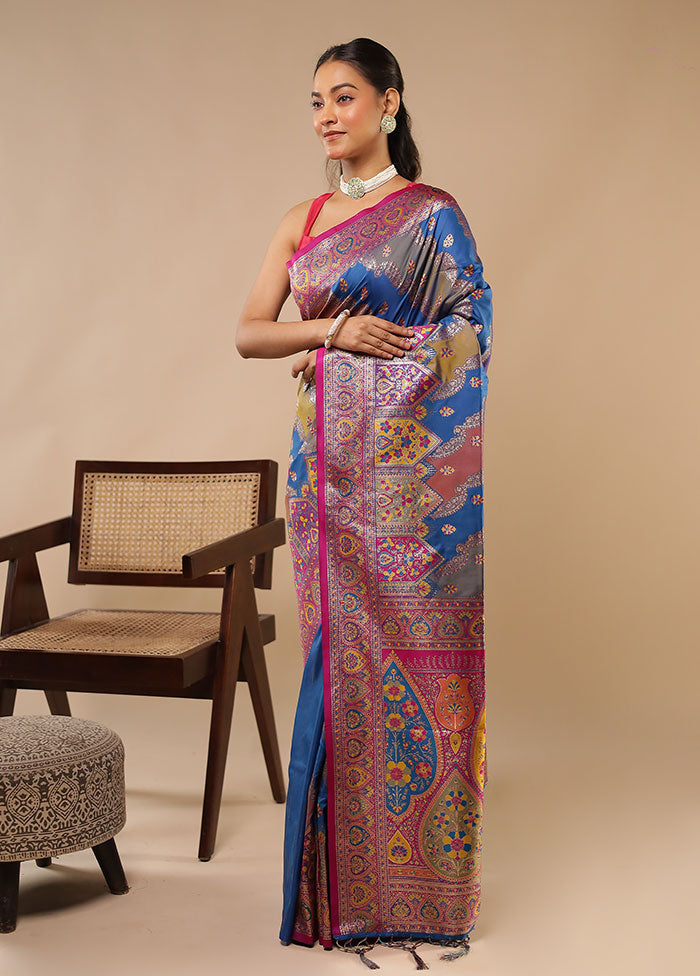 Multicolor Dupion Silk Saree With Blouse Piece