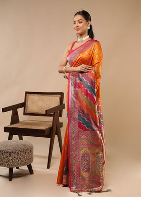 Multicolor Dupion Silk Saree With Blouse Piece