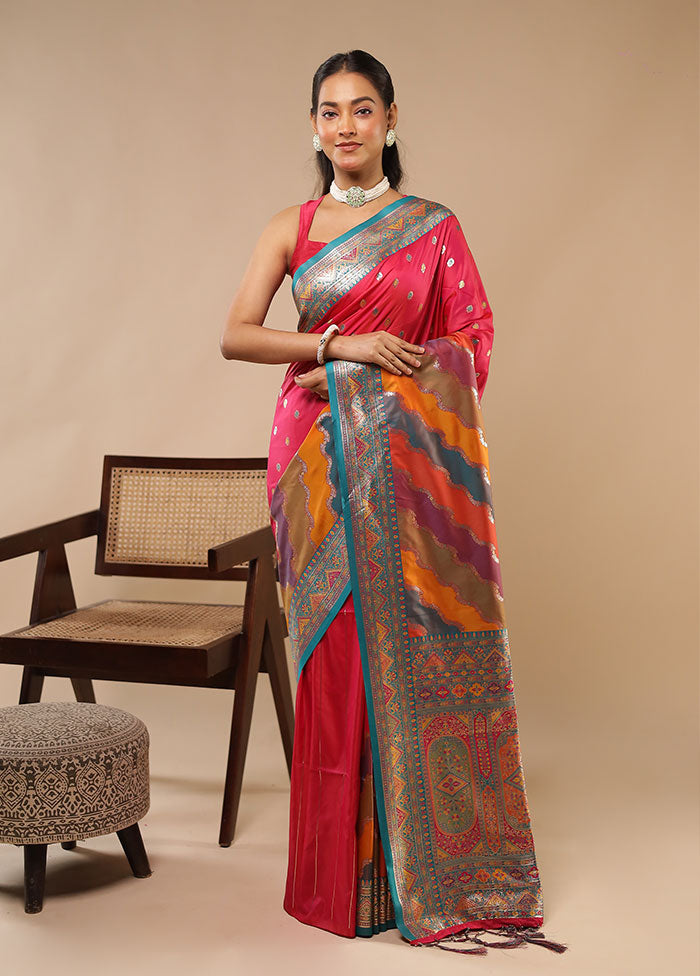 Multicolor Dupion Silk Saree With Blouse Piece