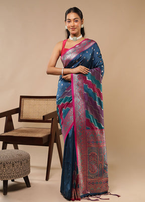 Multicolor Dupion Silk Saree With Blouse Piece