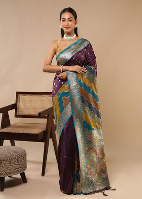 Multicolor Dupion Silk Saree With Blouse Piece