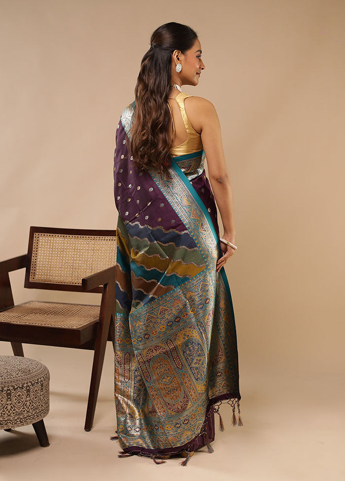 Multicolor Dupion Silk Saree With Blouse Piece