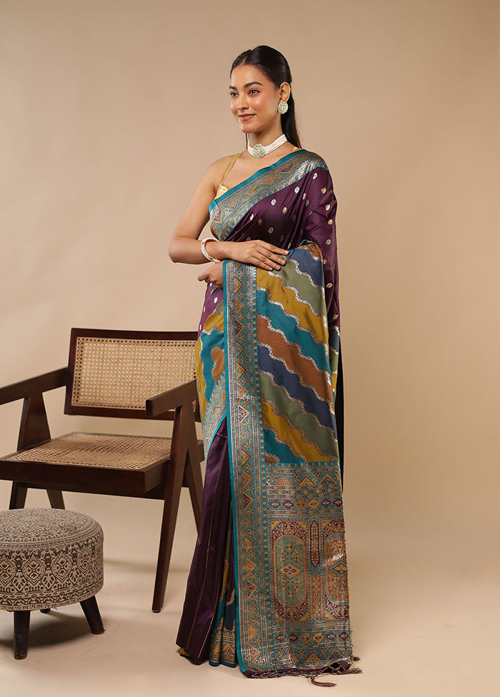 Multicolor Dupion Silk Saree With Blouse Piece