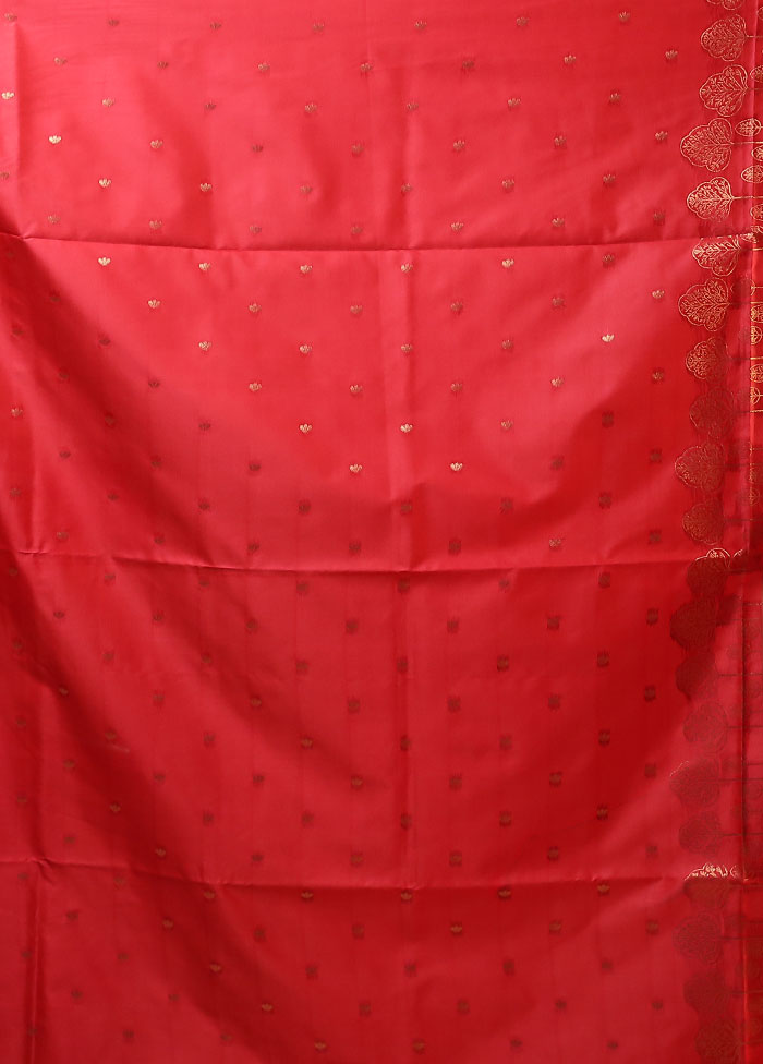 Pink Kanjivaram Silk Saree With Blouse Piece
