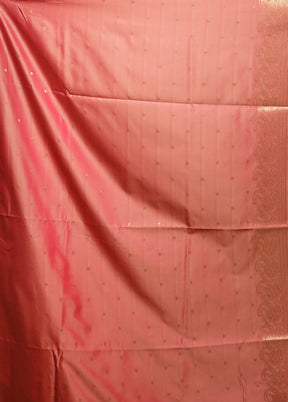 Pink Kanjivaram Silk Saree With Blouse Piece