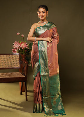 Purple Kanjivaram Silk Saree With Blouse Piece