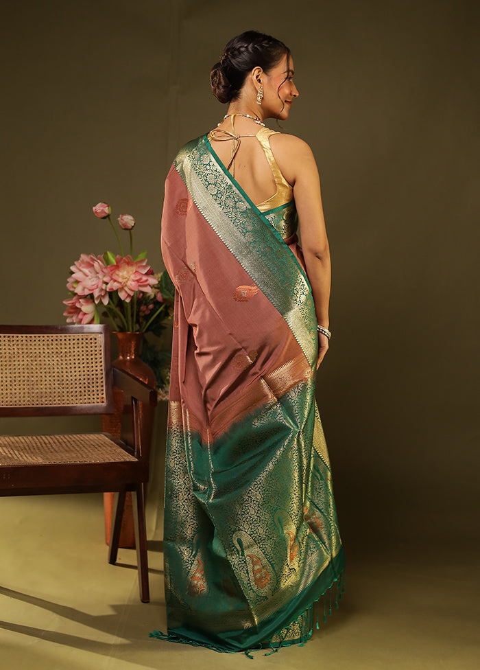Purple Kanjivaram Silk Saree With Blouse Piece