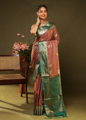 Purple Kanjivaram Silk Saree With Blouse Piece
