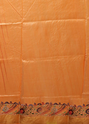 Multicolor Handloom Tussar Pure Silk Saree With Blouse Piece