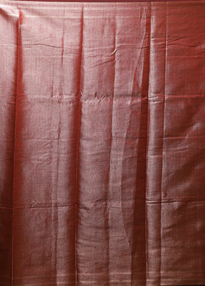 Red Cotton Saree With Blouse Piece