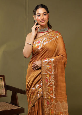 Yellow Cotton Saree With Blouse Piece