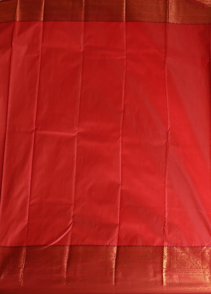 White Kanjivaram Silk Saree With Blouse Piece