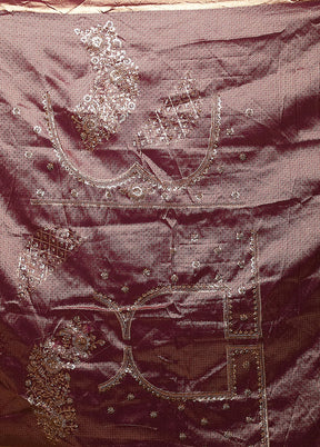 Purple Handloom Pure Georgette Saree With Blouse Piece