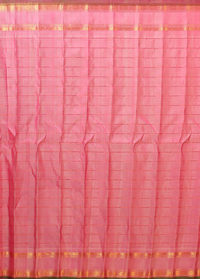 Pink Gadwal Pure Silk Saree Without Blouse Piece