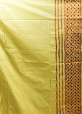 Green Assam Silk Saree With Blouse Piece