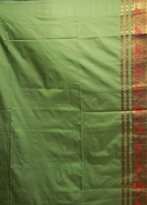 Green Assam Silk Saree With Blouse Piece