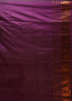 Purple Assam Silk Saree With Blouse Piece