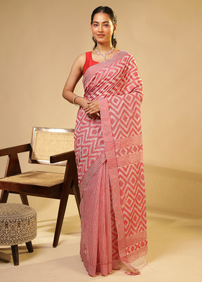 Cream Matka Silk Saree With Blouse Piece