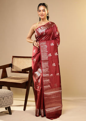 Purple Dupion Silk Saree With Blouse Piece