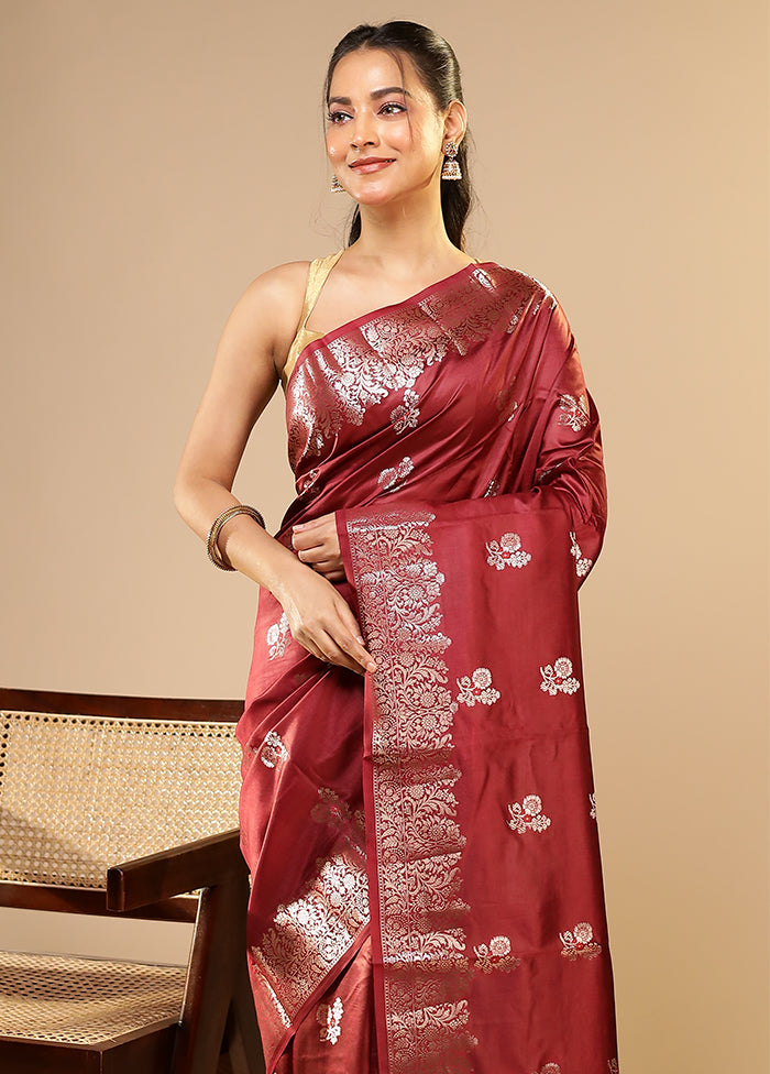 Purple Dupion Silk Saree With Blouse Piece