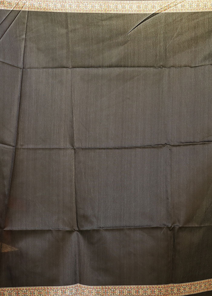 Green Tussar Silk Saree With Blouse Piece
