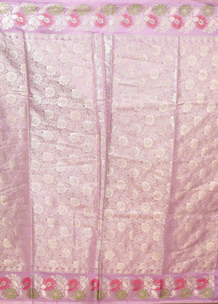 Purple Dupion Silk Saree With Blouse Piece