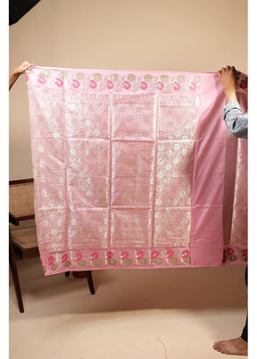 Purple Dupion Silk Saree With Blouse Piece