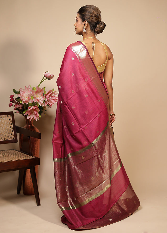 Purple Cotton Saree With Blouse Piece