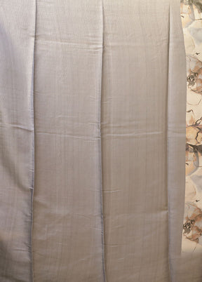 Cream Tussar Silk Saree With Blouse Piece